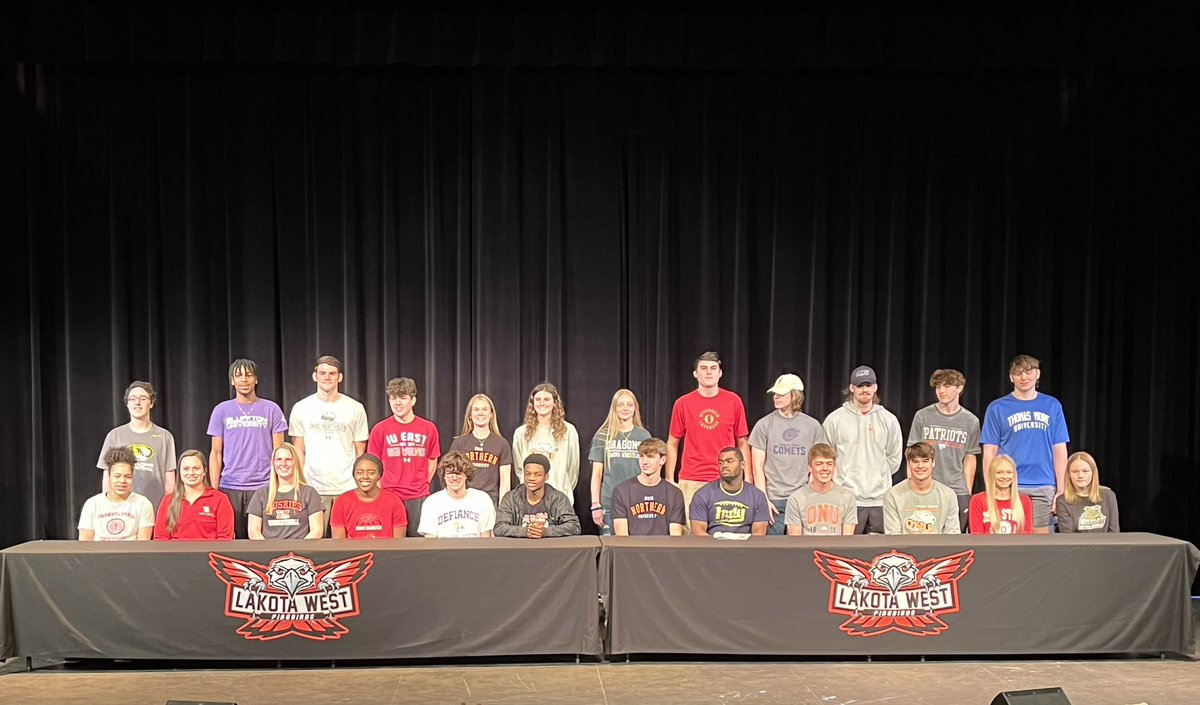 Congrats to all of the Firebirds that signed today.  Special shout out to Ben Zimmerer ONU T&amp;F, Stephen Chitwood IU East T&amp;F, Ryleigh Jones OSU cheer, Emily Doerman Wittenberg T&amp;F Bball and Liz Key Bball Muskingum!
All of whom are West Track and Field Athletes!