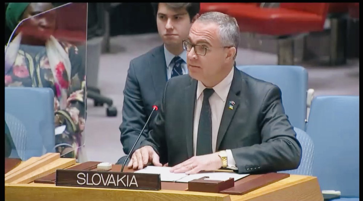 SlovakiaUNNY's tweet photo. Amb @MichalMlynar @ #UNSC open debate on #WomenPeaceSecurity&amp;Ending Sexual Violence in Conflict: women’s equal&amp;effective participation&amp;full involvement in peace processes crucial. Need 2 end🛑all sexual violence: strong call on #Russia 2 end atrocities in #Ukraine🇺🇦. NO IMPUNITY! https://t.co/hzfkFPvOKv
