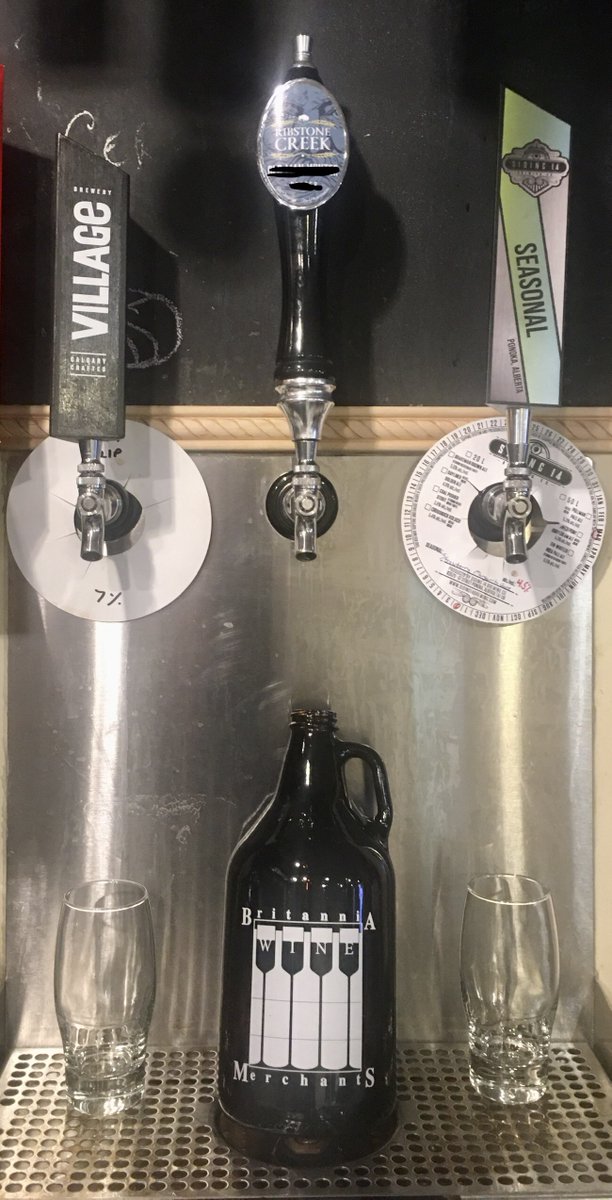 April Growler Bar! As always, Tasting Notes on our site so tap that link.

britanniawinemerchants.com/brewery-beer-d…

<a href="/Villagebrewery/">Village Brewery</a> - Next Trip Caribbean Stout

<a href="/RibstoneCreek/">Ribstone Creek</a> - Prairie Pirate Double IPA

<a href="/Siding14Brewing/">Siding 14 Brewing Co</a> - Strawberry Margarita Gose 

#DrinkLocal #YYCBeer