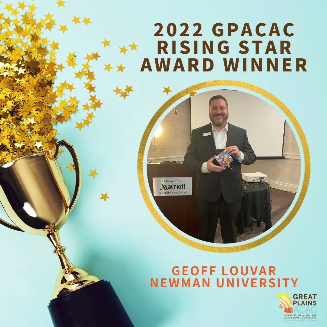 GPACAC's tweet photo. Help us congratulate one of our 2022 GPACAC Rising Star Award winners, Geoff Louvar from @newmanuniversity! https://t.co/Oog9cilcOM