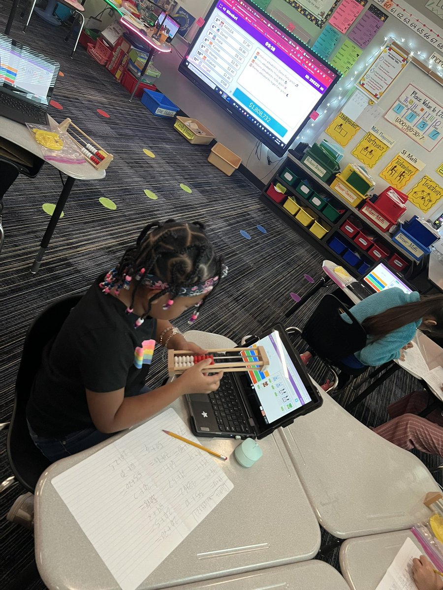 MrsDennisGarcia's tweet photo. Mrs. Vickers-Jones class was very engaged in practicing their math facts using @PlayBlooket and their math manipulatives. 🤩🤩 @BaneElementary @cfisdmath #TeamBane #BANEpride https://t.co/0W8qRMFIEk