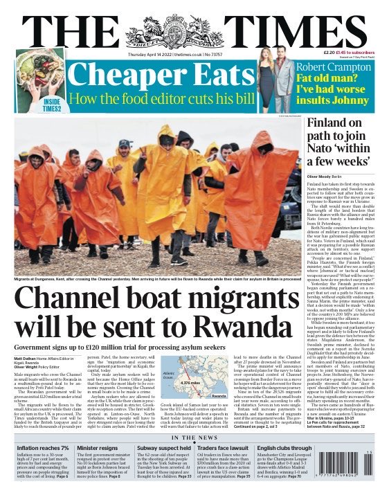Change this headline to ‘Ukrainian refugees will be sent to Rwanda’ and then see what you think.