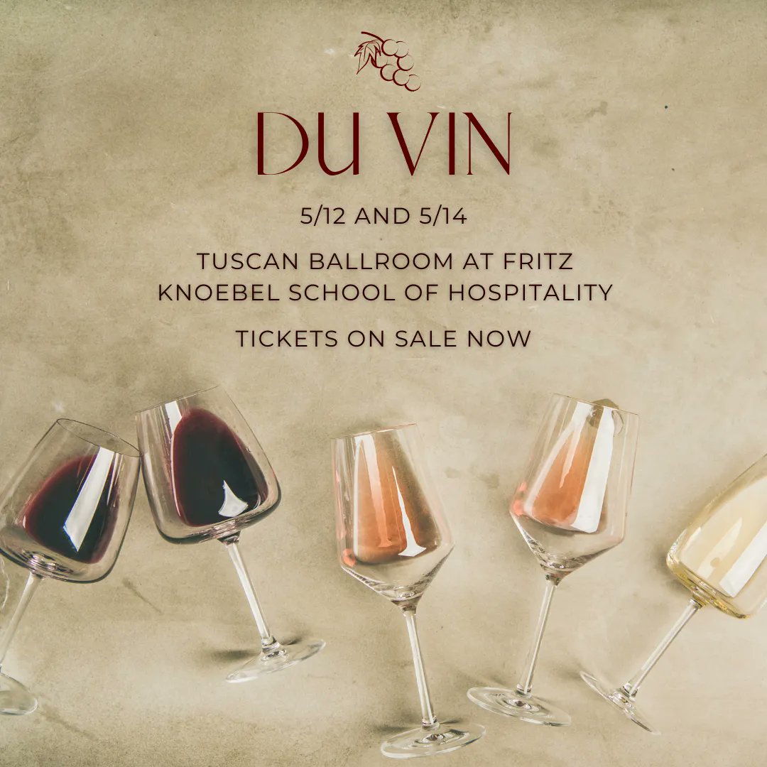 Who doesn't like wine? 🍷 Come to DU VIN, a wine tasting event that directly benefits Fritz Knoebel scholarship programs! It's an incredible opportunity to taste some beautiful wines and do good. Tickets are on sale now at the link below:buff.ly/2UqGuRg
#winetasting #wine