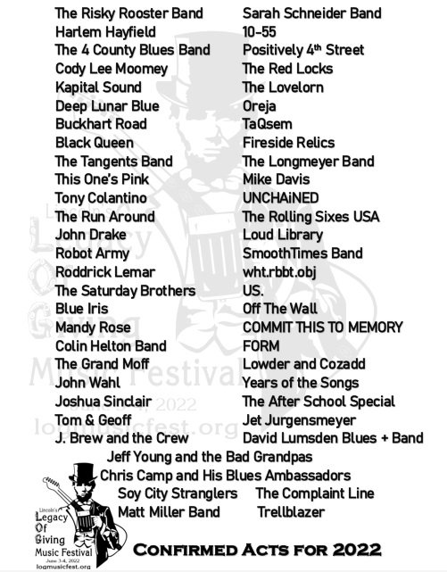 We've added Matt Miller Band and Trellblazer! More to come! #LoG2022