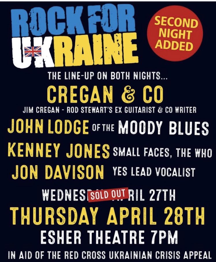 ShamusWilde's tweet photo. Please help us raise another £10,000 for the Red Cross Ukrainian crisis appeal. 
Details in picture below, link in bio to book
See you there! https://t.co/4omJFioP9T