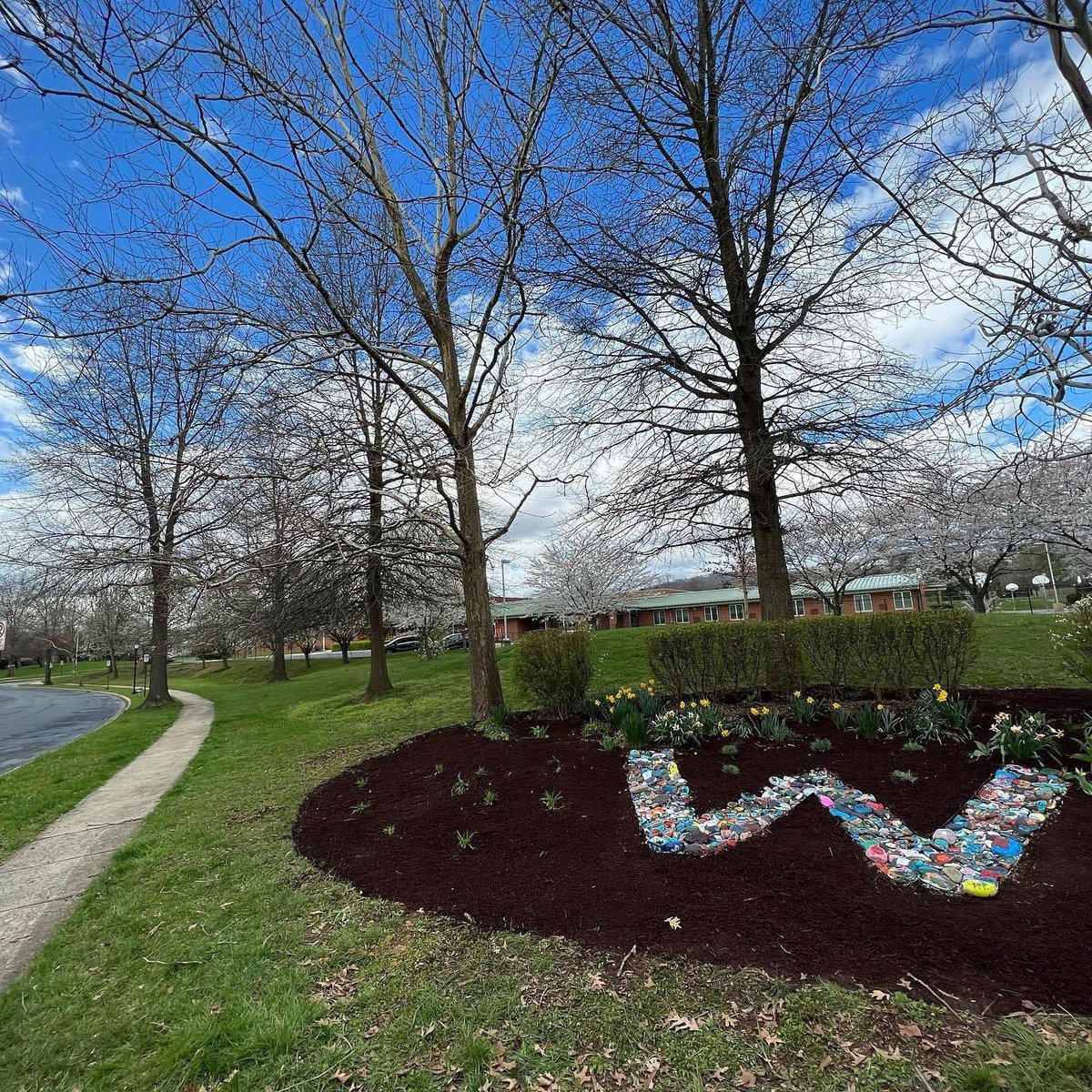 fcpsOhEithir's tweet photo. Our Art teachers, some 5th graders, their parents, some PTA parents, with a kind donation from Ruppert Landscaping, beautified our W out front. The rocks were painted by Whittier students under the guidance of Mrs. Stiegler and Ms. Pope. Thanks for your service to the community. https://t.co/LQGZohO6CD