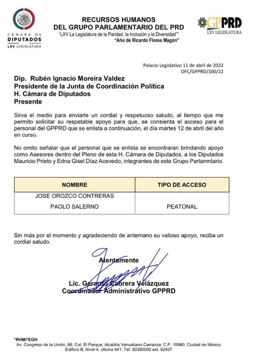 abrahamendieta's tweet photo. La Diputada @EdnaDiazMx dijo en su comunicado que no tenía ningún vínculo con el cabildero.

Peeero… este es el oficio por el cual el PDR pidió su acceso por ser “asistente” de ella.

No solo traicionan al país: también los agarran y siguen mintiendo.

Fuente: @julioastillero. https://t.co/9hH5knzsL9