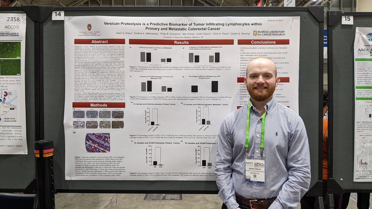 BeccaRoo223's tweet photo. Final day of #AACR22 and Deming lab poster presentations. Congratulations to everyone who presented! #colorectalcancer #rectalcancer @KrausSean https://t.co/WhRlLo6kzz