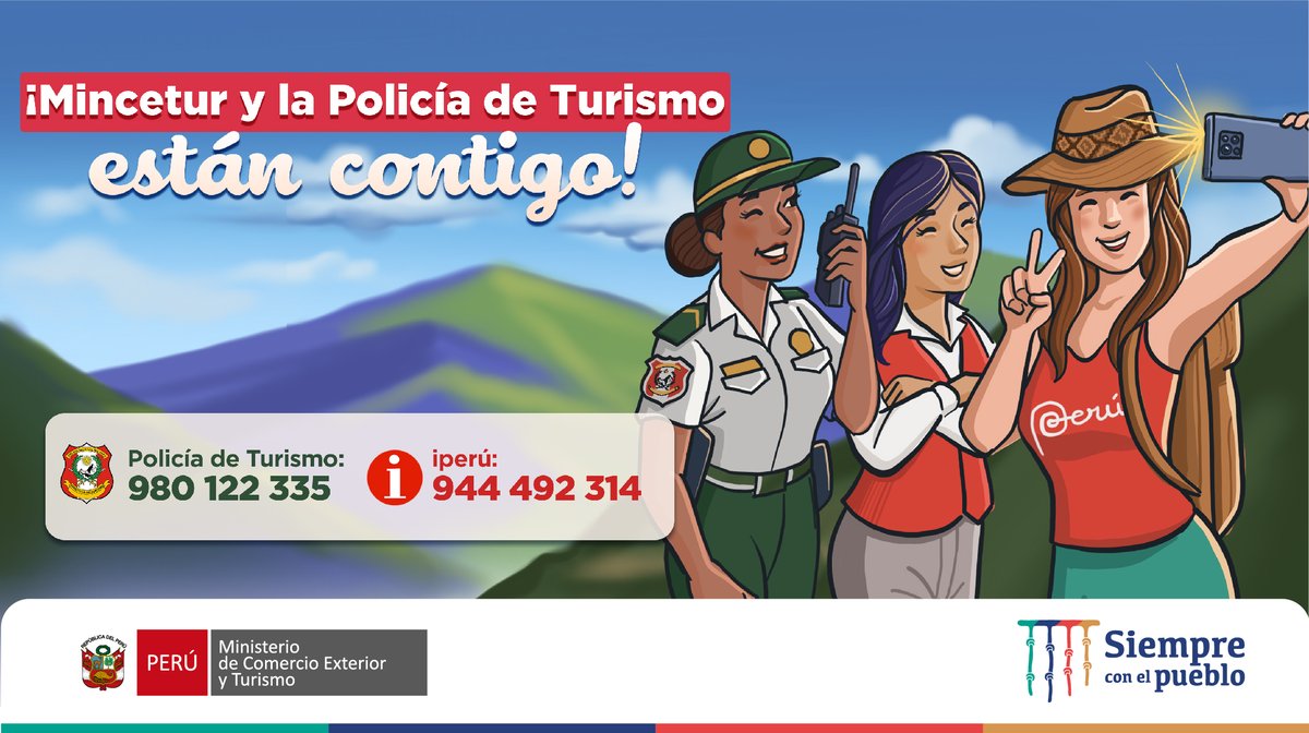MINCETUR's tweet photo. 🙌 ¡Por una #SemanaSanta segura! ✈️ 🧳Ante cualquier eventualidad puedes comunicarte📞 a estos números 👉 https://t.co/1QTr9MXRDB

#SantosDestinos #Turismo https://t.co/zZxxwKbRHD
