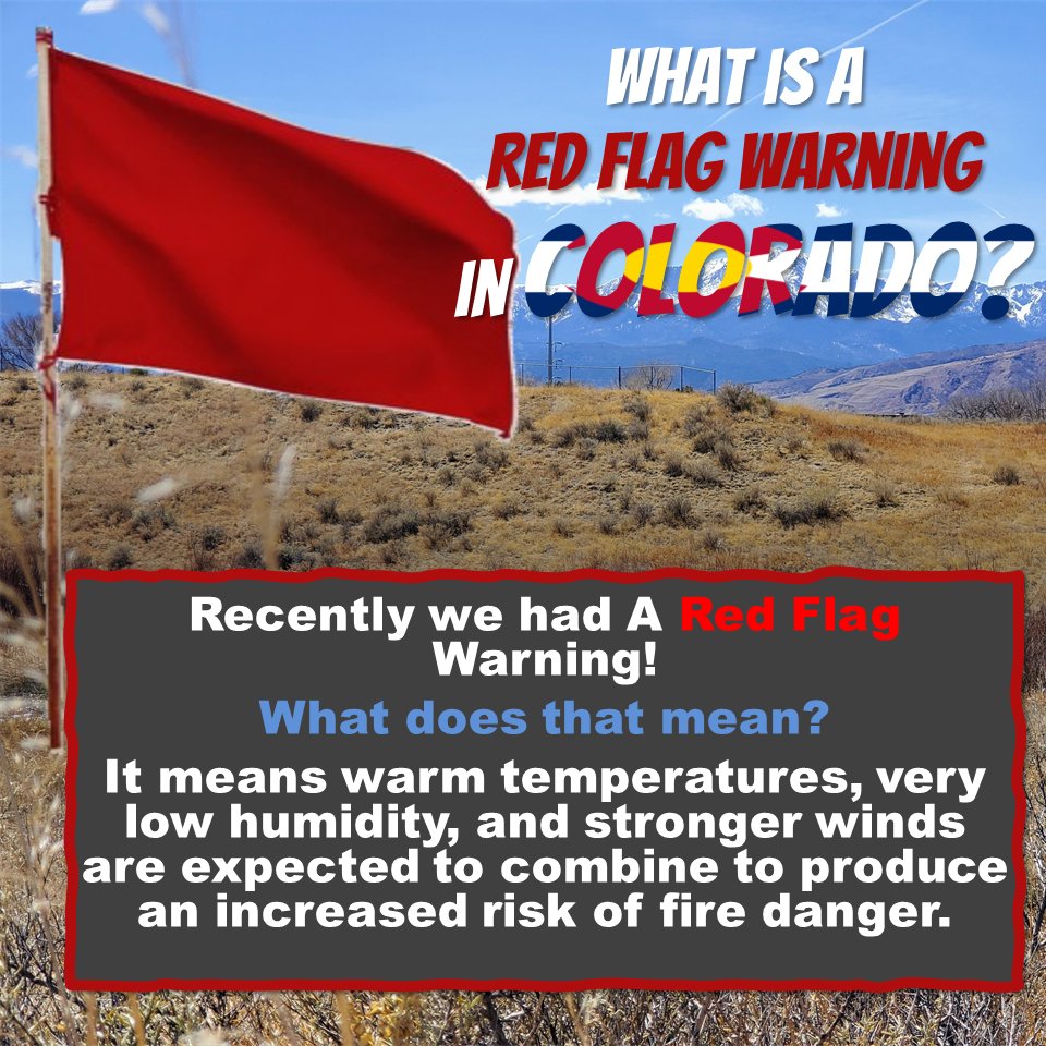 WarrenMgmt's tweet photo. A Red Flag Warning means different things in different places, but Red Flag Warning in Colorado means that we each need to do our part to prevent fire danger! 
🧑‍🚒🧯🔥🚒
 #warrenmgmt  #hoa #coloradosprings #RedFlagWarning #PreventFire #BeSafe #FireFighter #ColoradoRedFlagWarning https://t.co/AfFhwG7nle