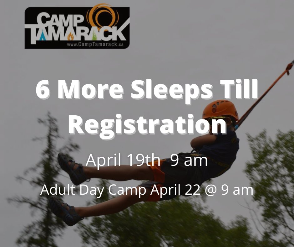 camptamarackgp's tweet photo. #FAQ Does Camp Tamarack have a payment plan?
Yes, check out 6 MORE SLEEPS 
We often get asked "Does Camp Tamarack have a payment plan?"
check out https://t.co/UngAe95Npi for details #grandeprairieab https://t.co/w2AcIhJnku