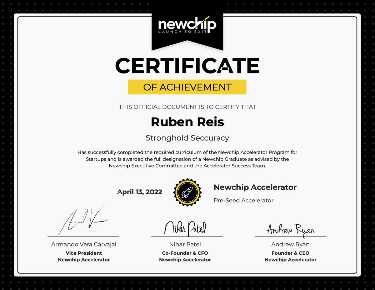 seccuracy's tweet image. We are pleased to announce that #Seccuracy has graduated from the Newchip Accelerator Pre-Seed October Cohort program. Click on the link to read more seccuracy.com/news/details/15
#Seccuracy #MaritimeSecurity #Investors #Investment #VentureCapital #NewChipAccelerator #Maritime