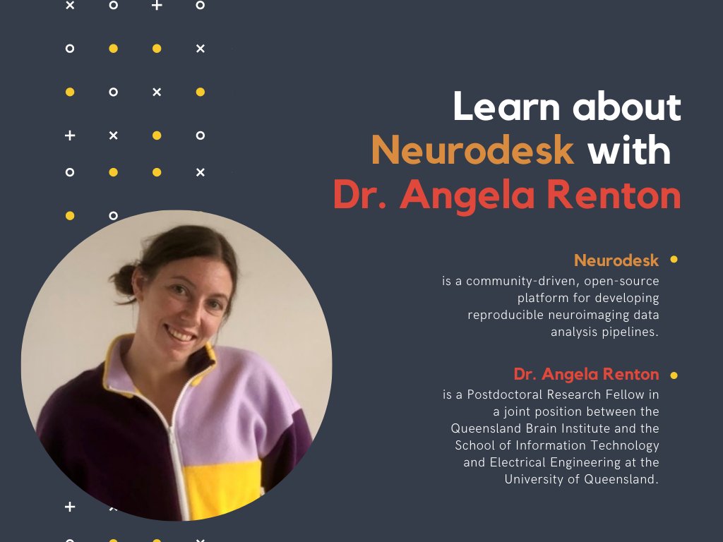 Looking for a different way to analyse your neuroimaging data? 🧐 We can help!

Join our 🖥️technical skills🖥️ webinar on 29 Apr at 1:30pm AEST to learn all about <a href="/Neuro_Desk/">Neurodesk</a> with the wonderful <a href="/angier2310/">Angie Renton</a>!

Register here: bit.ly/3Kr3yq3