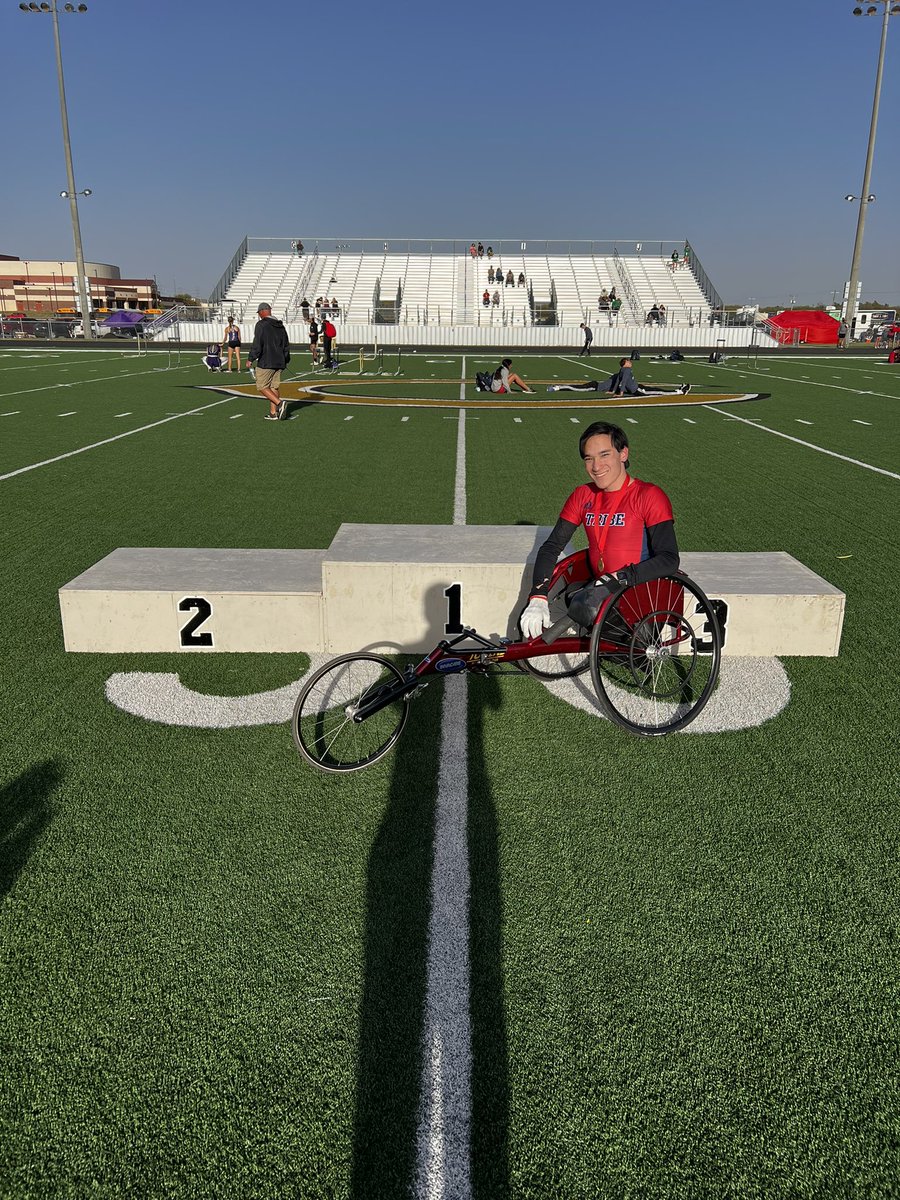 jimned_xctf's tweet photo. Congrats to Austin B for his 🥇 performance in the 100m Wheelchair Division at the District 6-3A T&amp;F Championships! #AreaQualifiers #LetsRollTribe

@JNSportsNation @JNathletics https://t.co/iNuipkM2hu
