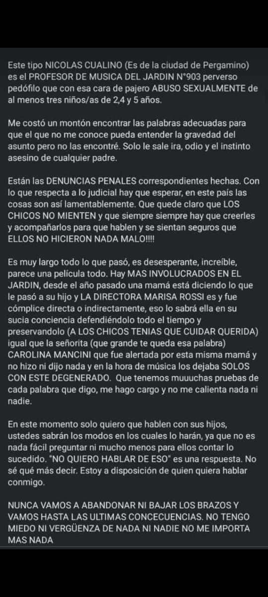hijadeelsol's tweet photo. PROFESOR DE MÚSICA DE #Pergamino ABUSÓ SEXUALMENTE DE MENORES EN JARDIN DE INFANTES DE #Arrecifes

POR FAVOR RT https://t.co/RSrvXdBUb1