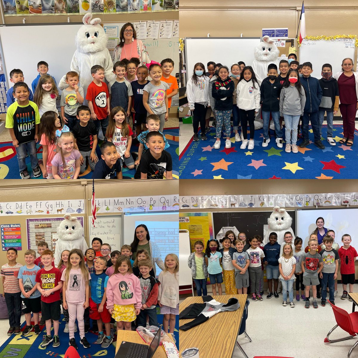 The Easter Bunny came to visit AES this morning!  He wanted to wish everyone a Hoppy Easter!! #AlvaradoExcellence