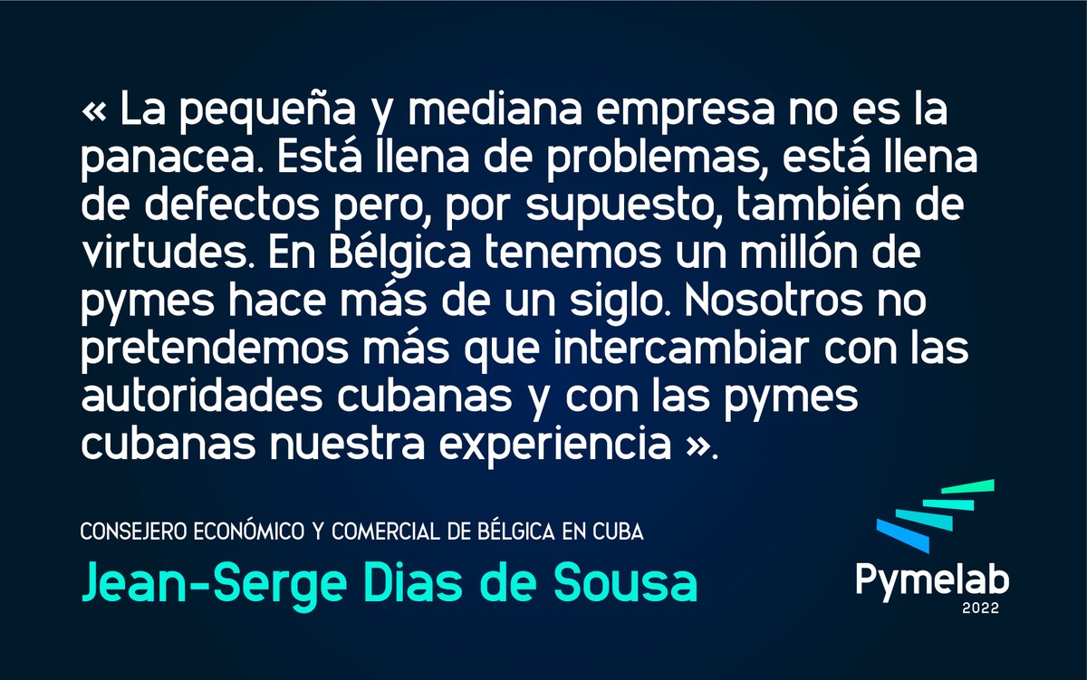 Belgium_Havana's tweet photo. #PymeLab2022 ⚗️ es un evento concebido por la Embajada de Bélgica🇧🇪para compartir sus experiencias con Cuba sobre el papel de las mipymes
🎥 🇨🇺 Jean-Serge Dias de Sousa, Consejero Económico y Comercial de Bélgica participará como uno de los principales ponentes.
@MEP_CUBA https://t.co/5jetxg4d0u