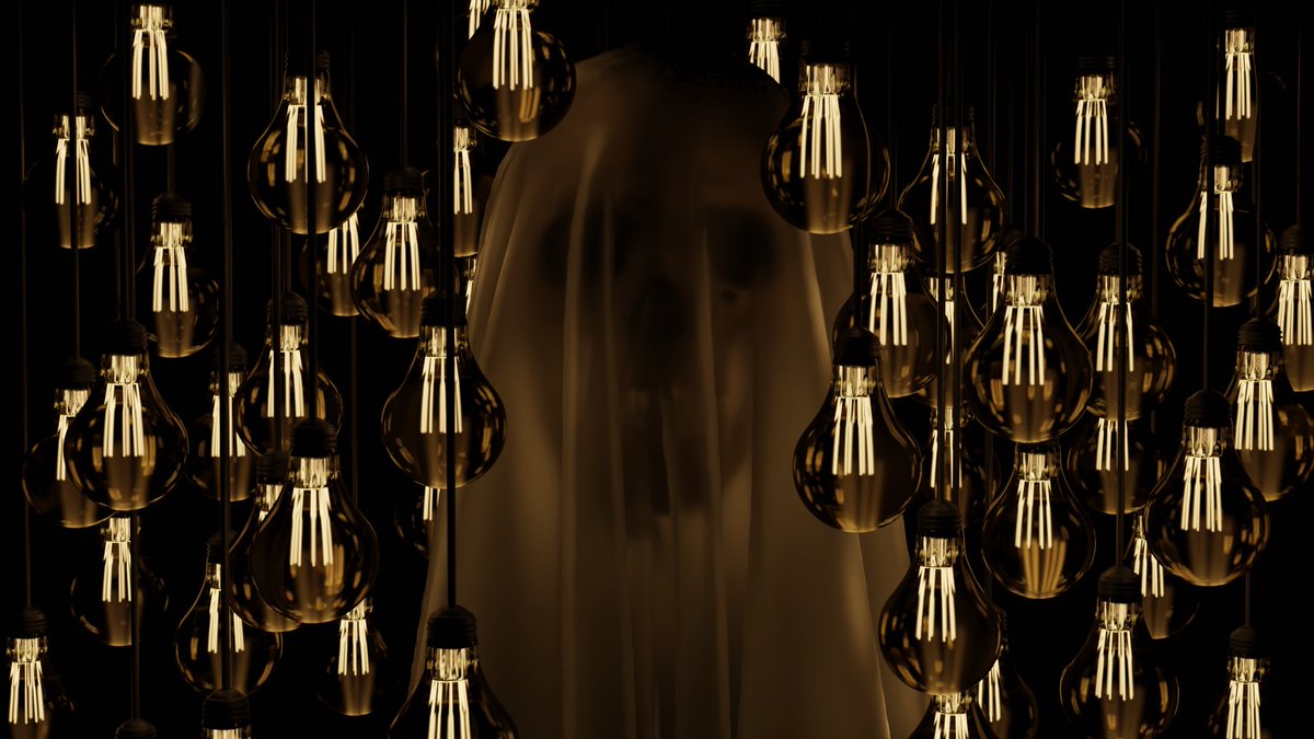 keegan_bacon's tweet photo. What are ghosts really?👻 #blender #3D #3dart #blenderart #ghost #lightbulbs #b3d https://t.co/IFZSZoOtNr