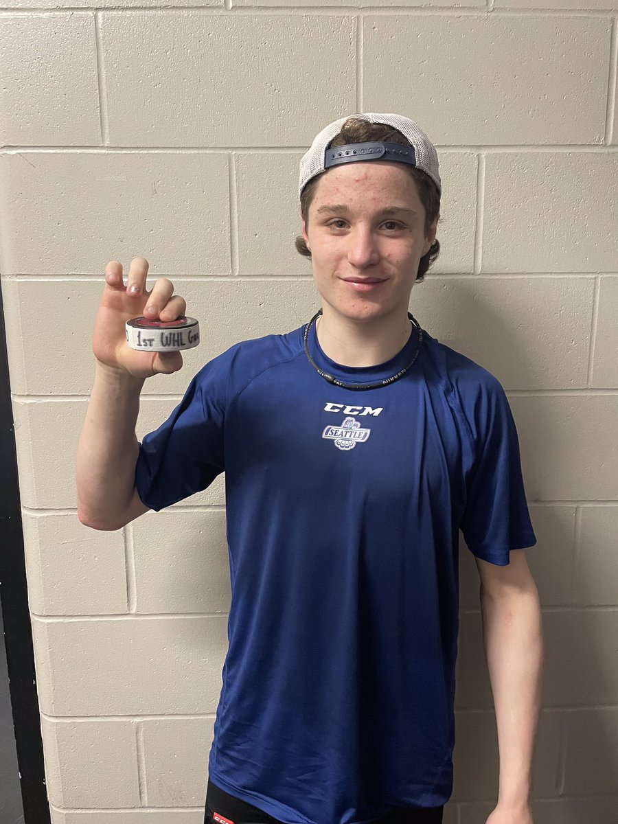 SeattleTbirds's tweet photo. Update: Pickford has his first WHL goal puck 🥳 https://t.co/2jeJpdic81