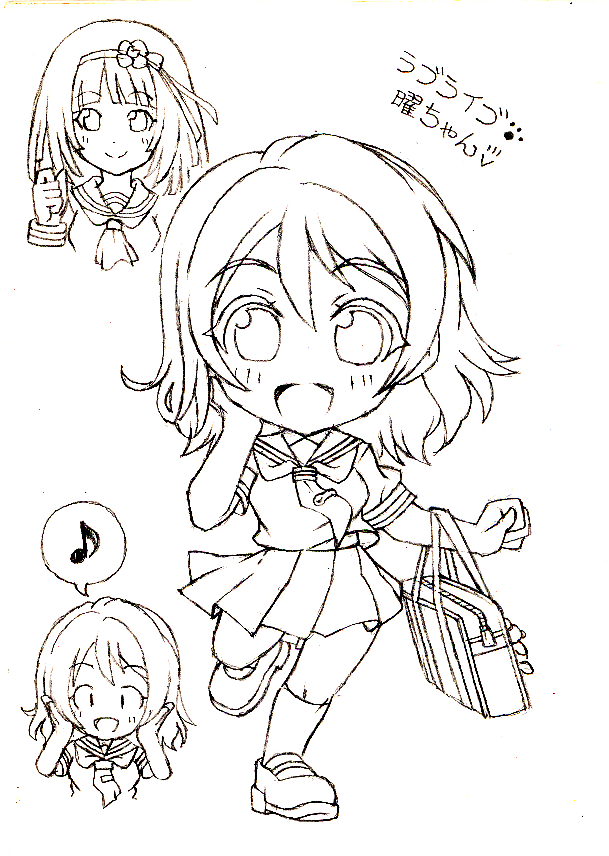 葵 悠宇 有償依頼 お仕事募集中 ２ ３年前にフレンドさんに頼まれて描いた ラブライブの曜ちゃんのイラストです ラフスケッチ 落書き なので線が汚いですがｗ 曜ちゃん 女の子 ラブライブ アナログ 絵描きさんとつながりたい 絵描きさんと