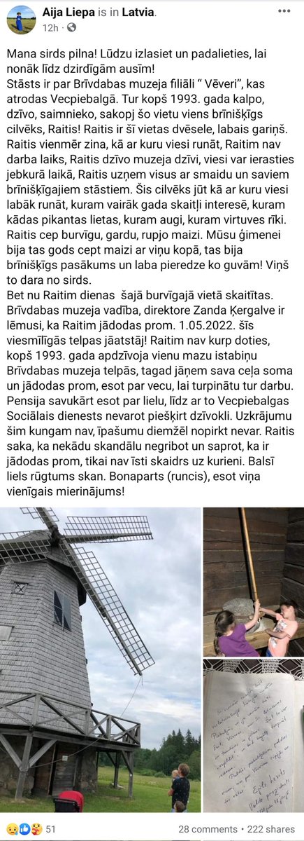 Vecpiebalgas Vēveros esmu bijis vairākas reizes un vienmēr domājis, kā tur var būt tik ļoti atbilstošs saimnieks. Raitis tur strādā teju 30 gadus. 

Tagad noticis kāds pārpratums un kungam liek doties prom. 

Vai tviteris var sadoties rokās un novērst šo atgadījumu kā nebijušu?