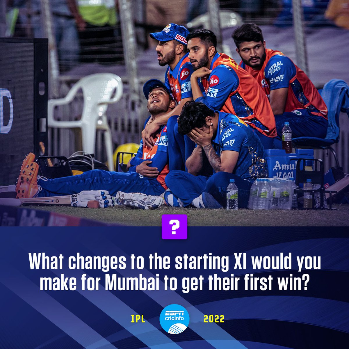cricinfo's tweet photo. Mumbai fans, would you make any changes? 🤔 https://t.co/IAO8lD2bAy