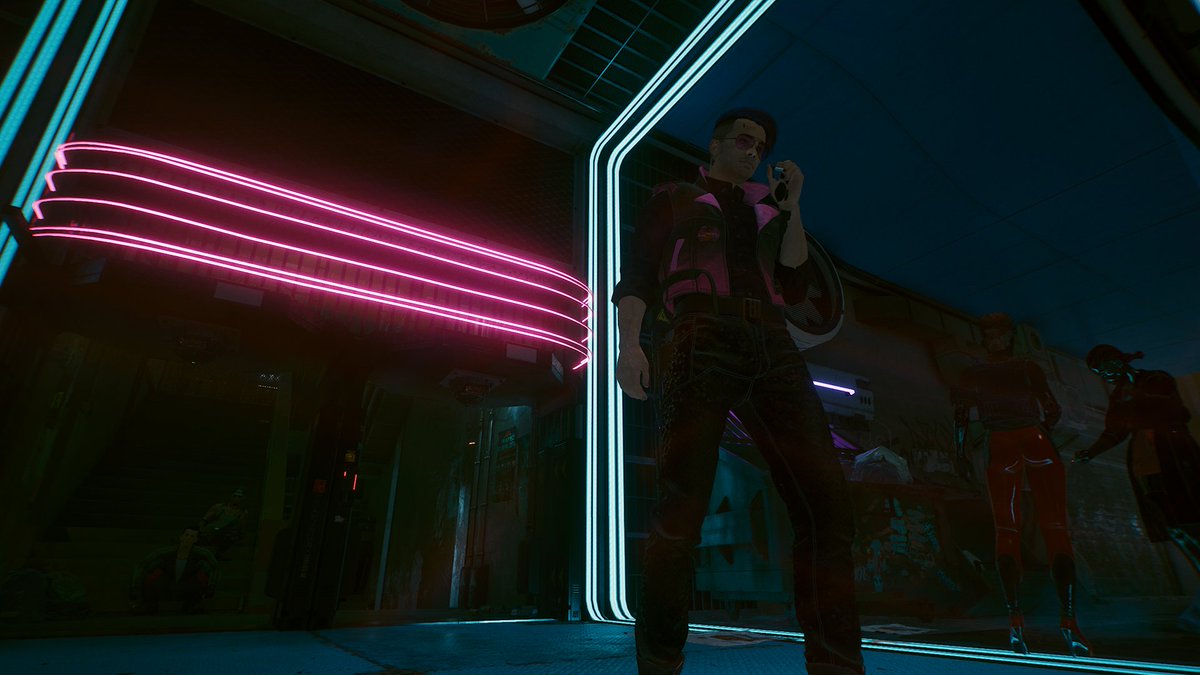 He's smoking a cigarette,  just outside of Afterlife