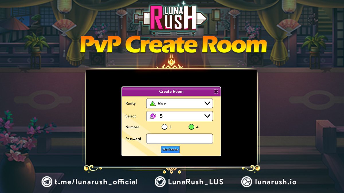 🔥 PVP MODE CREATE ROOM IMAGE REVEALED 🔥
⚔️ To create a room in PvP mode, a warrior must have a rarity of Rare or higher.
In order to join the room, the warriors must have a similar rarity.
🎁 Players can choose to add mLUS if they want to earn more rewards.