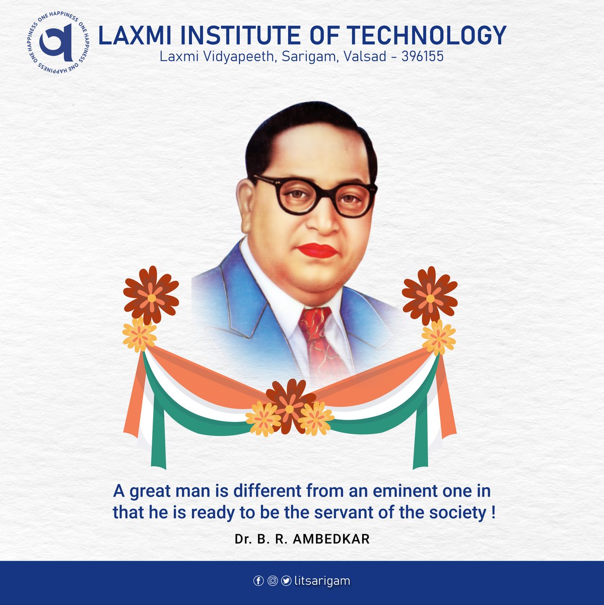 litsarigam's tweet photo. "Cultivation of mind should be the ultimate aim of Human existence "
#litsarigam  #LIT #GajeraTrust #LaxmiVidyapeeth  #ambedkar #jaybhim #bhim #india #jaibhim #buddhism #babasahebambedkar #ambedkarism #babasaheb #drbabasaheb #ambedkarjayanti #ambedkarites #bhimrao https://t.co/XTo2VwfWD5