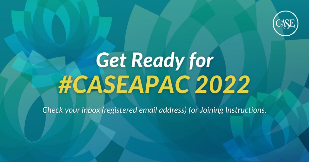 case_asia_pac's tweet photo. 5️⃣ days to #CASEAPAC 2022!

Registered delegates, check your inbox for the pre-conference joining instructions. Contact us if you haven't received any email: https://t.co/uvdKtv5x8x

Immerse yourself in the new virtual experience! FAQs: https://t.co/9aHceOCgFp

See you online!👋🏻 https://t.co/FolgfETN5I