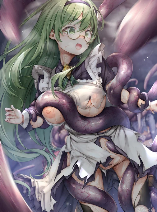 服だけ溶かす触手 