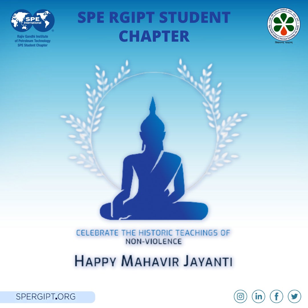 spergipt's tweet photo. Mahavir Jayanti marks birth anniversary of Lord Mahavir, twenty-fourth and last Tirthankara of Jainism. Today let’s take oath of maintaining peace &amp; harmony. SPE RGIPT SC wishes everyone on today on Mahavir Jayanti to enjoy and spread happiness all around. #MahavirJayanti2022 https://t.co/DZMe7y4Wzx
