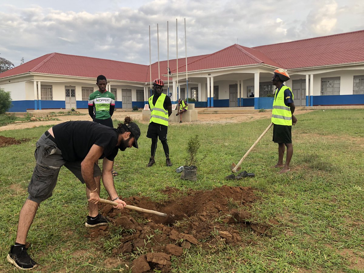 bentique3's tweet photo. This morning the team Planted 2 trees at Lyantonde Secondary School. 
#RideForConservation #conservation #bikepacking4conservation #Sustainability https://t.co/h2GT64L2HI