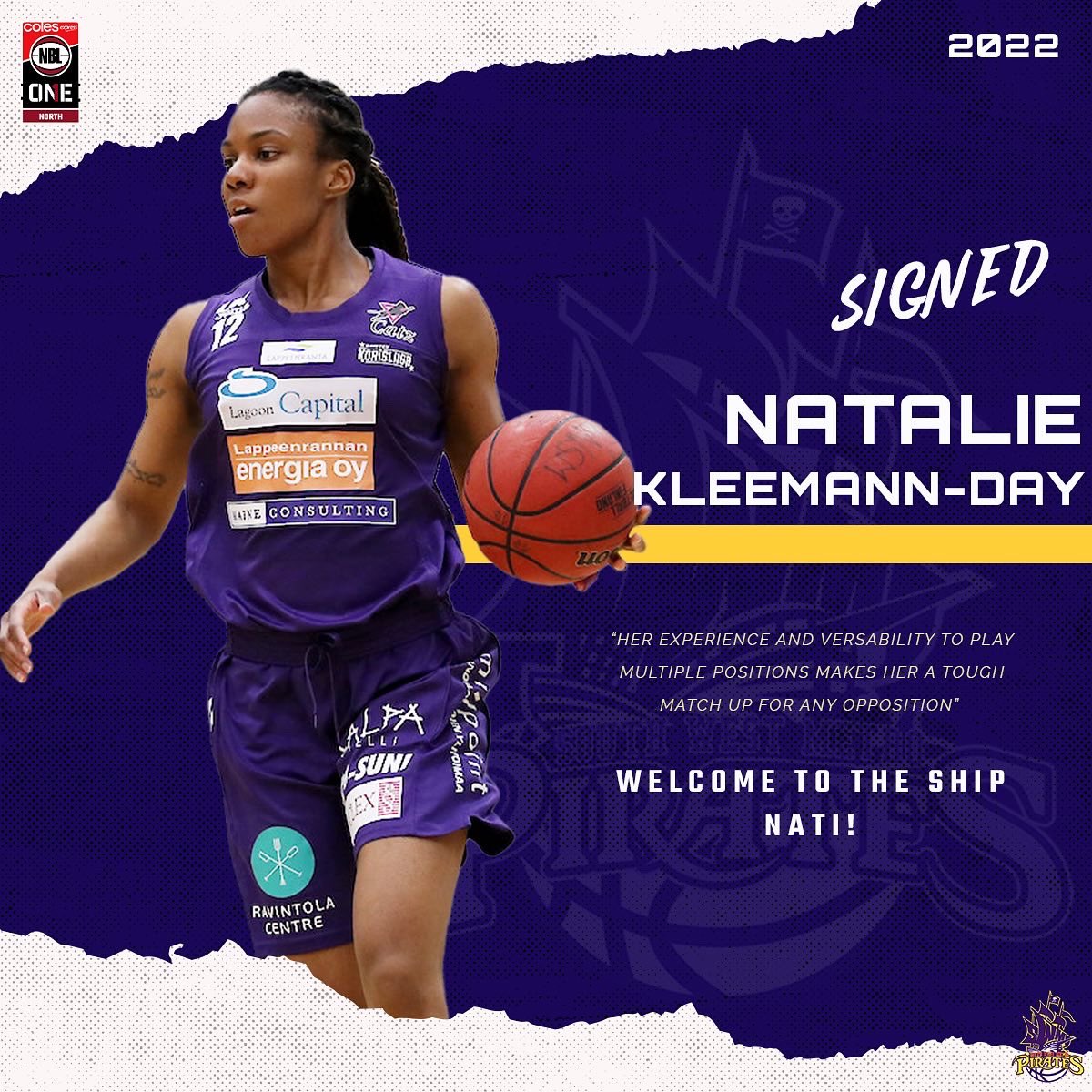 Kleemann-Day joins the Pirates for NBL1 2022 #nbl1north #nbl1