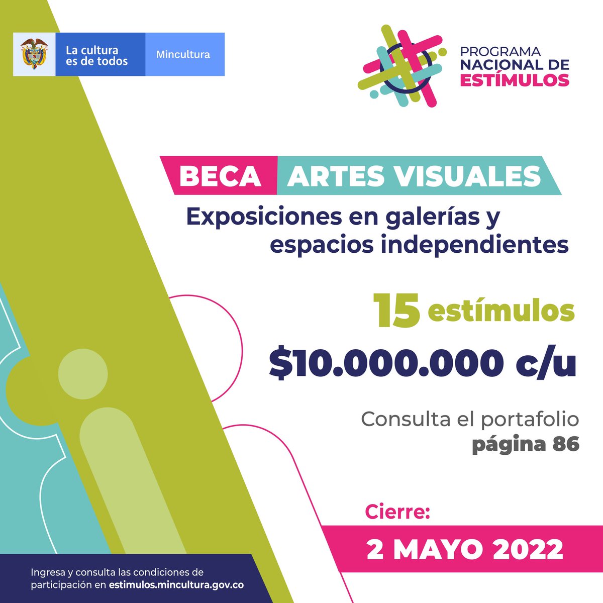 ¿Tienes una propuesta expositiva (virtual o física) con obras de artistas colombianos o extranjeros que residan en el país?

Conoce todas las bases y condiciones de esta convocatoria ingresando al link de nuestro perfil.