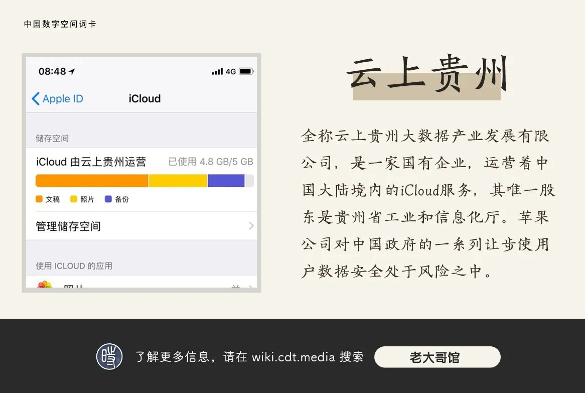互联网不是法外之地。”但中国该如何对总部设在美国的苹果公司执法呢？这家全球市值第一的公司又是如何帮助中国部署审查的？请走进我们的新闻博物馆，查看CDT视角的百科词典。  #中国数字空间#