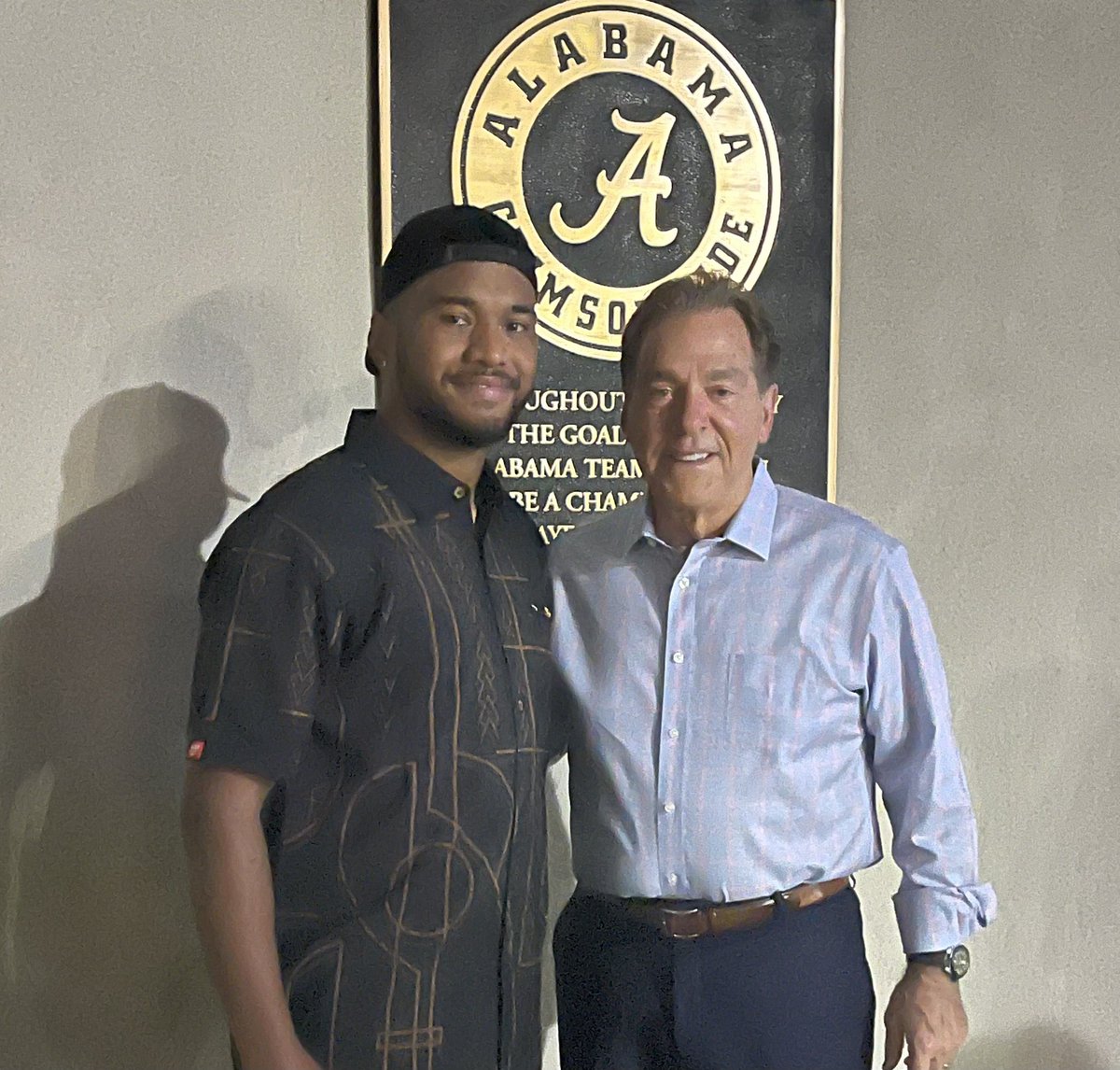 The 🐐 <a href="/AlabamaFTBL/">Alabama Football</a> Head Coach Nick Saban with <a href="/Tua/">Tua. T 🇦🇸</a> tonight at Bryant Denny Stadium. #RollTide
