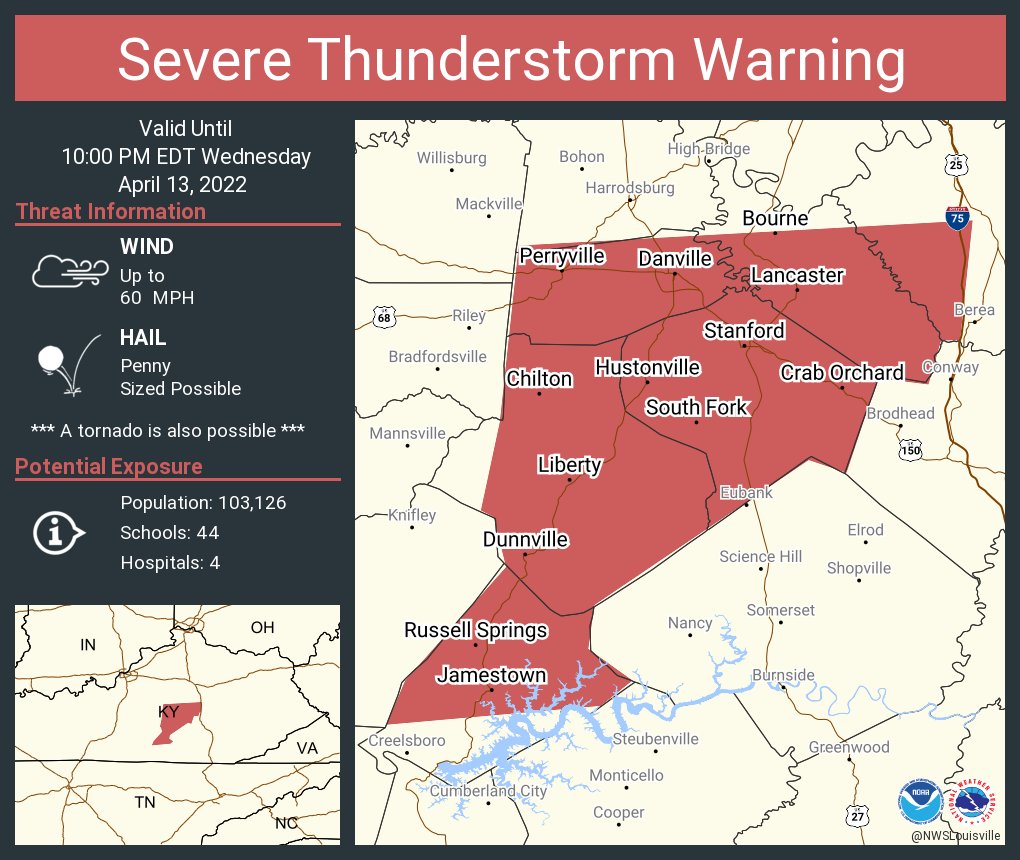 NWS Louisville on Twitter "Severe Thunderstorm Warning including