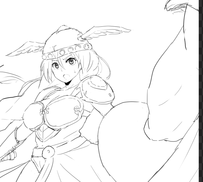 napoさんの読んでから、前から描こうと思ってた。ワルキューレの親衛隊堕ち。ぼちぼち仕上げていく。ていうかワルキューレが微妙に似ない・・・ 