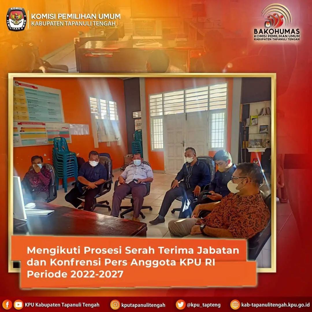 kpu_tapteng's tweet photo. #TemanPemilih, KPU Kabupaten Tapanuli Tengah mengikuti Serah Terima Jabatan dari Anggota KPU RI Periode 2017-2022 ke Anggota KPU RI Periode 2022-2027 dan Konferensi Pers Anggota KPU RI Periode 2022-2027 secara daring melalui kanal youtube KPU RI.
#KPUTapteng
#KPUMelayani https://t.co/dsf0ULhlqb