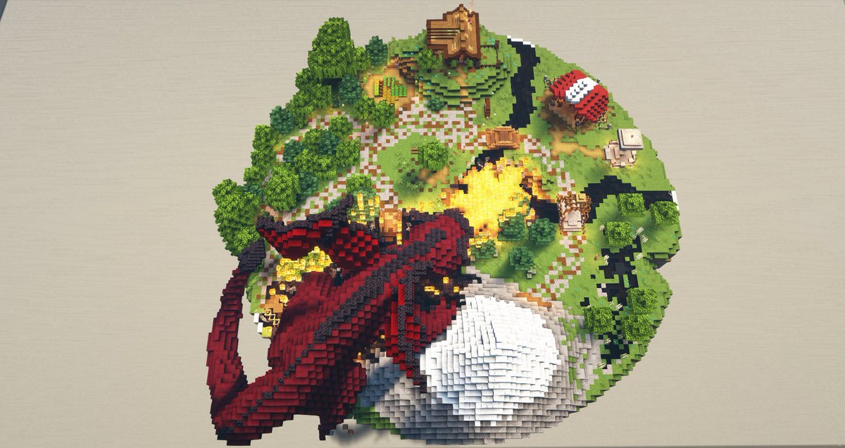 Xander_Builds's tweet photo. #minecraft #minecraftbuilds #minecraftbuild The Dragon is attacking sky island! Run! ...uh, jump? https://t.co/ub235eFoRi
