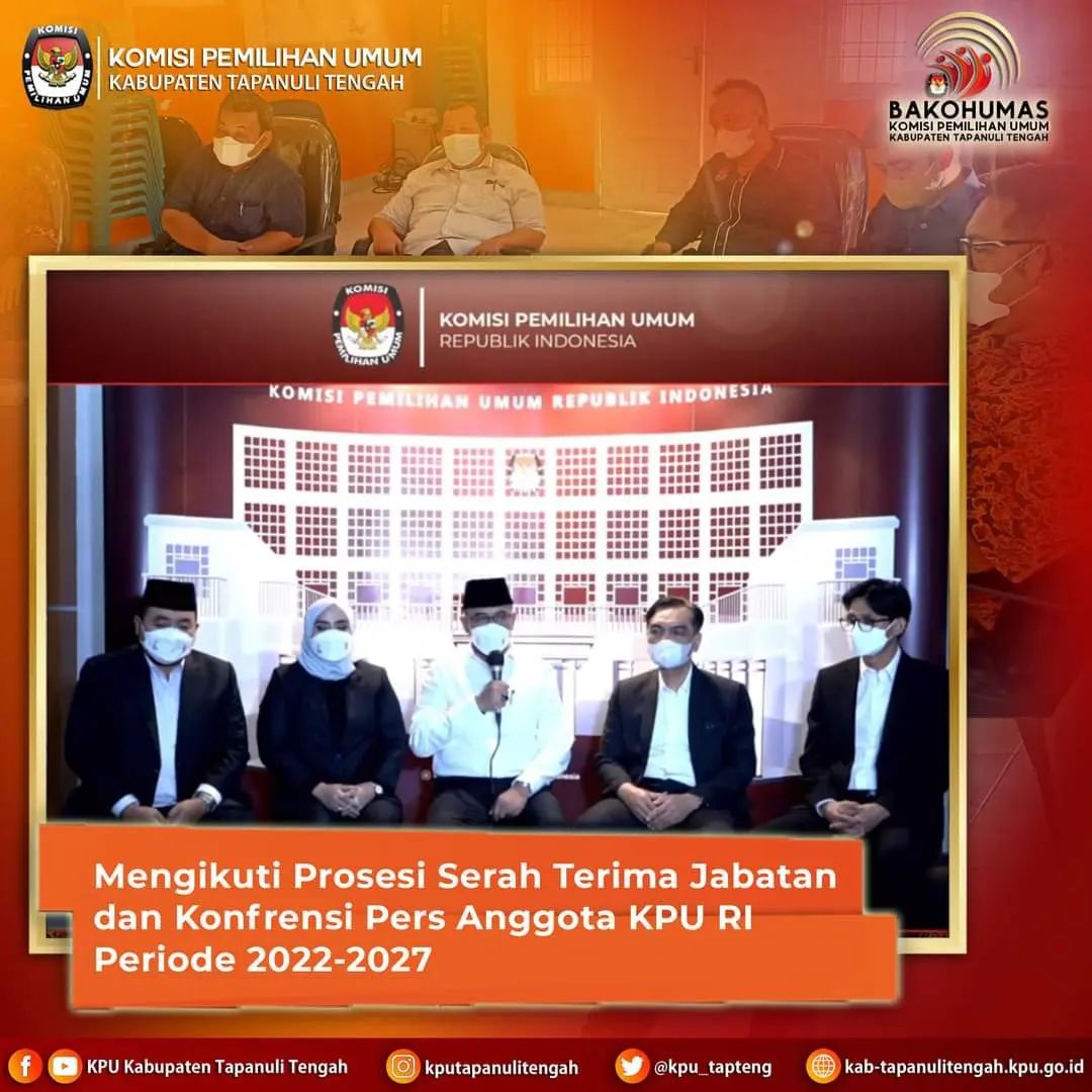 kpu_tapteng's tweet photo. #TemanPemilih, KPU Kabupaten Tapanuli Tengah mengikuti Serah Terima Jabatan dari Anggota KPU RI Periode 2017-2022 ke Anggota KPU RI Periode 2022-2027 dan Konferensi Pers Anggota KPU RI Periode 2022-2027 secara daring melalui kanal youtube KPU RI.
#KPUTapteng
#KPUMelayani https://t.co/dsf0ULhlqb