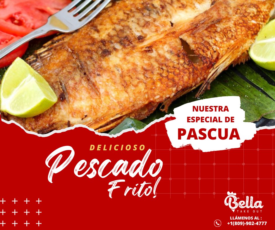 Bellatakeout's tweet photo. Nuestra especial de Pascua.
Delicioso Pescado Frito para ti!

Llámenos al : +1(809)-902-4777 https://t.co/WJuExE5TyC