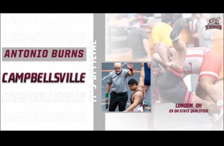Congratulations to Antonio Burns on committing to Campbellsville University to Wrestle. Looking forward to watching you grow at the collegiate level. #RaiderUp #OneTeamOneDream #Family