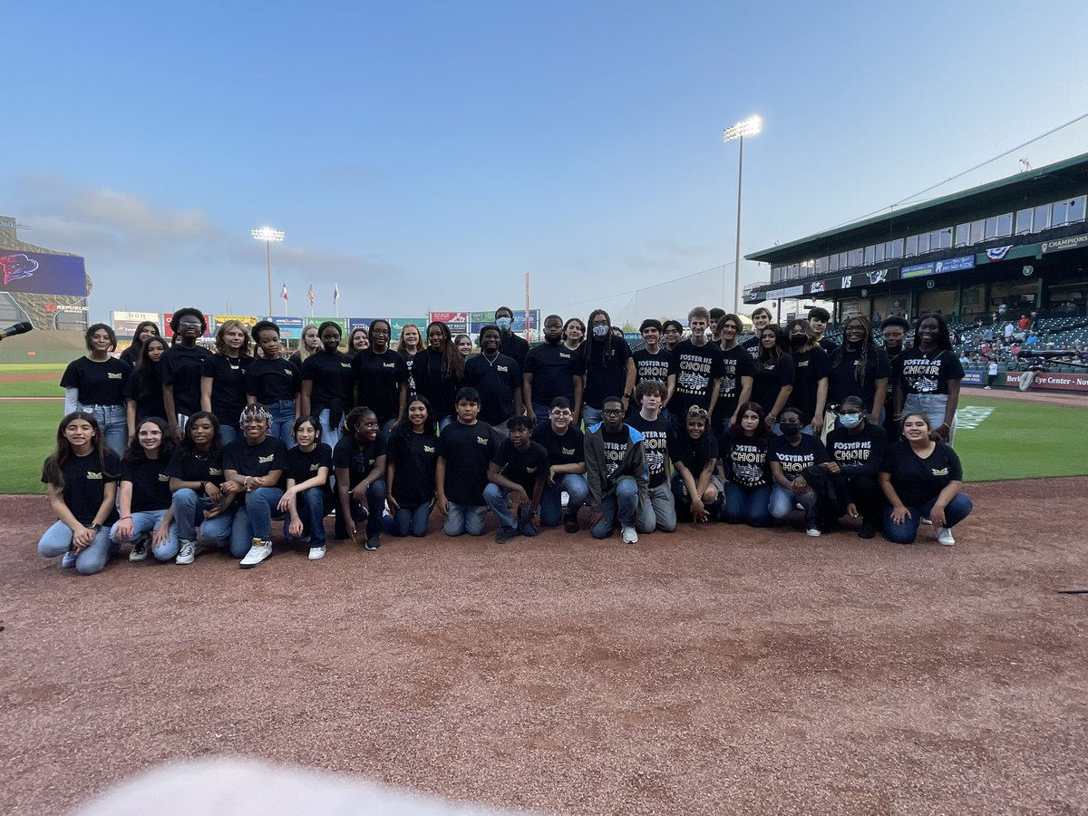 Proud of our Gold Track Secondary Choirs! Singing the National Anthem at the Space Cowboys Game! <a href="/LamarCISD/">Lamar CISD</a> @LamarConsPVA <a href="/briscoe_eagles/">Briscoe Junior High</a> <a href="/FosterFalconCho/">Foster Falcon Choir</a>