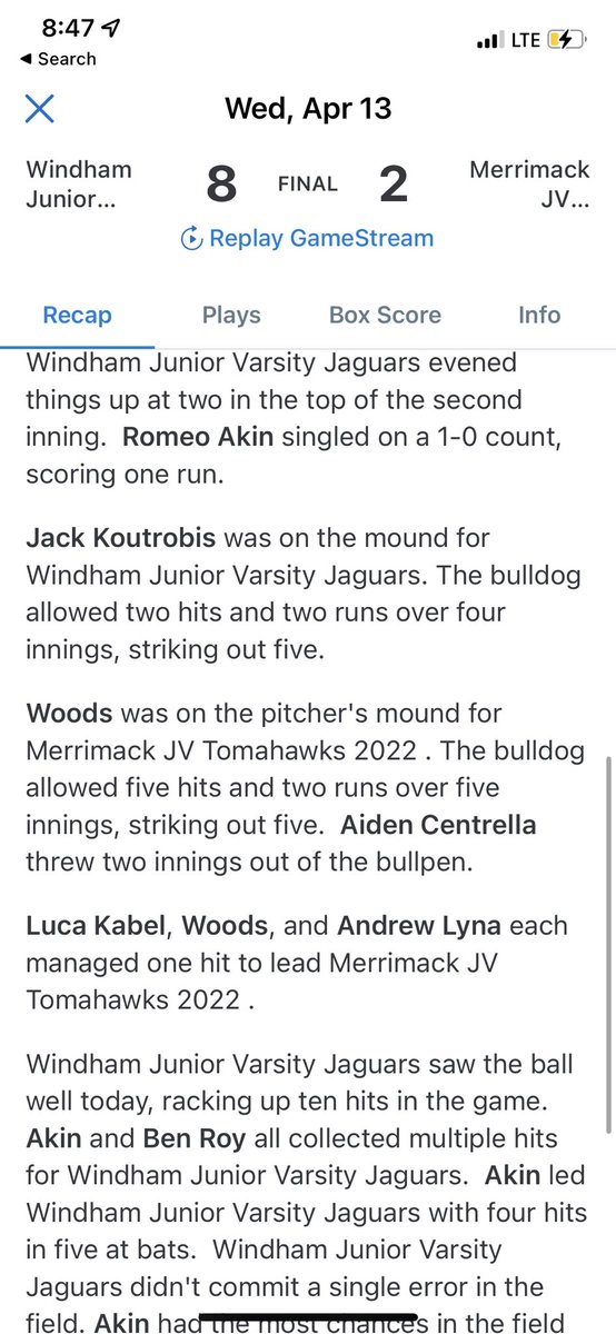 Merrimack HS Baseball tweet media