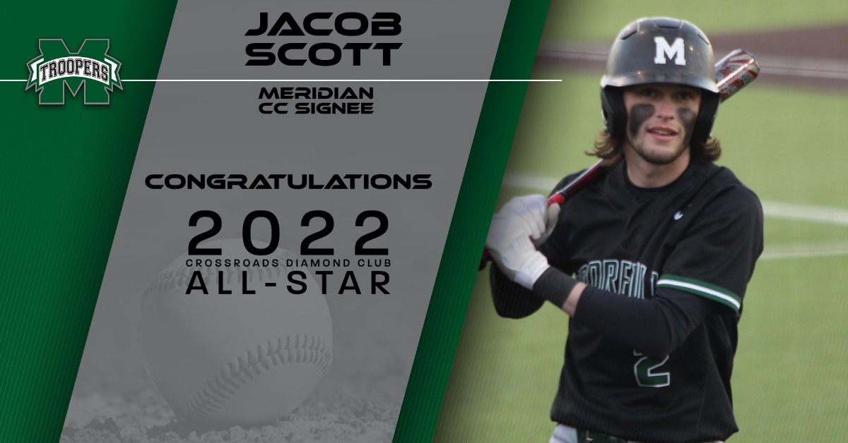 Congrats to <a href="/JacobScott_2/">Jacob Scott</a> for being selected to play in the 3A/4A 2022 Crossroads Diamond Club All-Star Baseball Game on Thursday, June 2. 2022 on the campus of William Carey University in Hattiesburg, MS. #GoTroopers