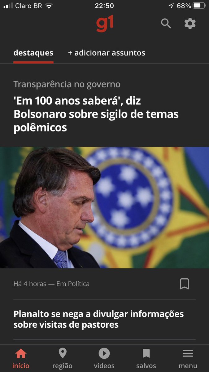 “E conhecereis a verdade” daqui há 100 anos! (Jair Bolsonaro).