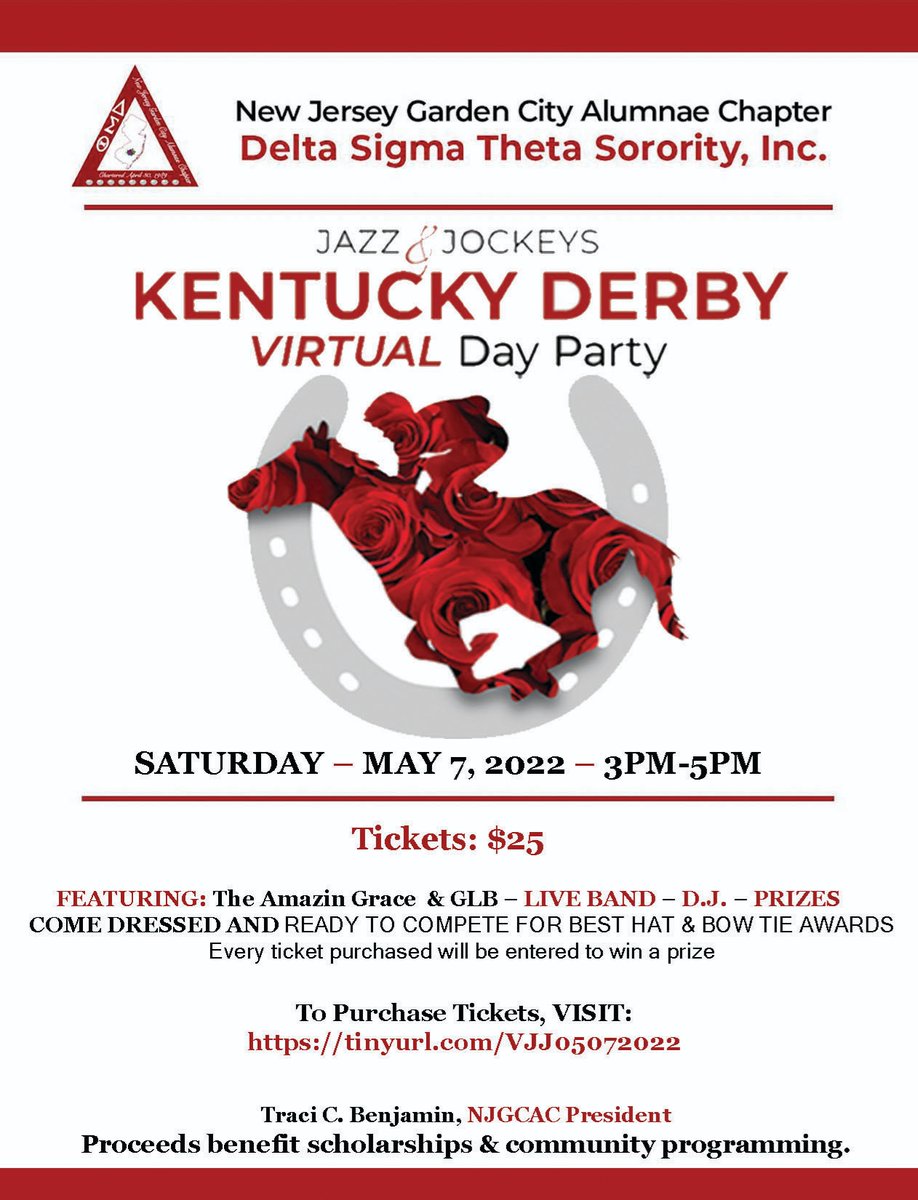 It's back - the event of spring - Virtual Jazz &amp; Jockeys! Join us Saturday, May 7 3pm - 5pm. Chill out to the sounds of Amazin' Grace and GLB while waiting for the Kentucky Derby. Tickets are only $25 and support community programs. Purchase here: tinyurl.com/VJJ05072022