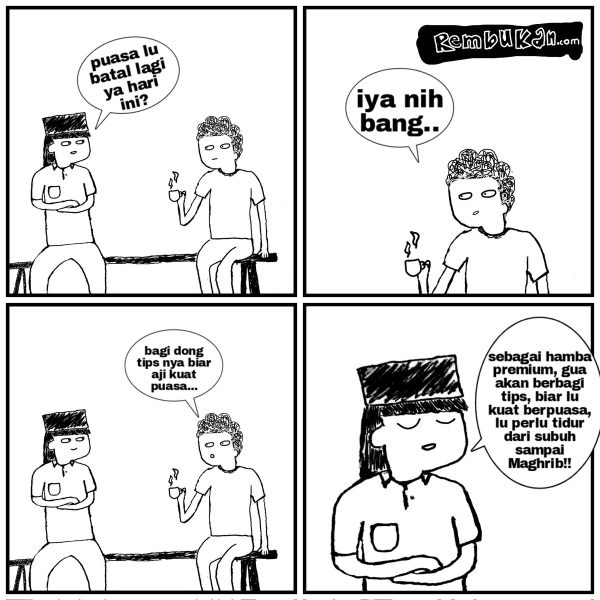 RembukanC's tweet photo. Dikasih tips mantuapsss nih jawaan 🤣🤣🤣

#komikRembukan
#Tips 
#Puasa 
#Ramadhan 
Mauuuuu 
SKCK 
#kamis
#komik https://t.co/APpDjIDNav